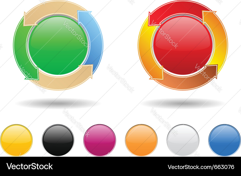 Circular Arrows Buttons Set Vector Image