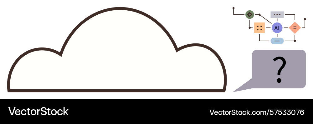 Cloud computing concept with ai integration Cloud computing concept with ai integration vector image