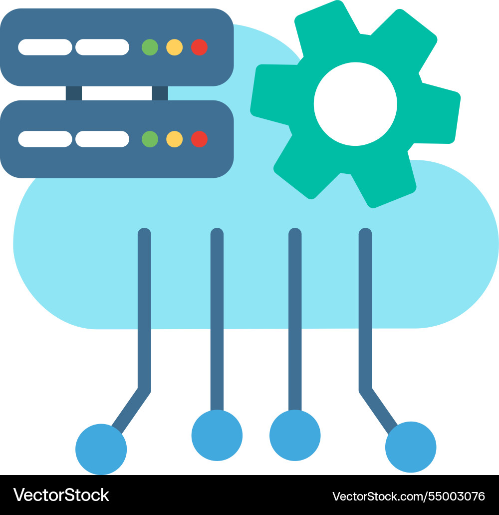 Cloud computing flat icon design Vector Image