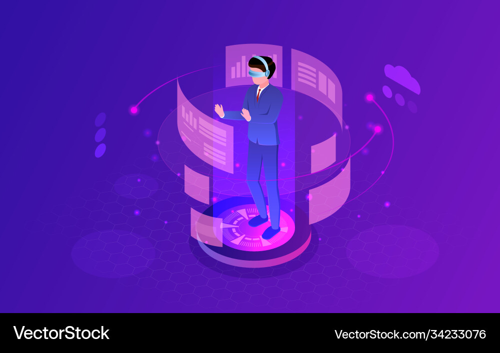Concept virtual and augmented reality Concept virtual and augmented reality Vector Image