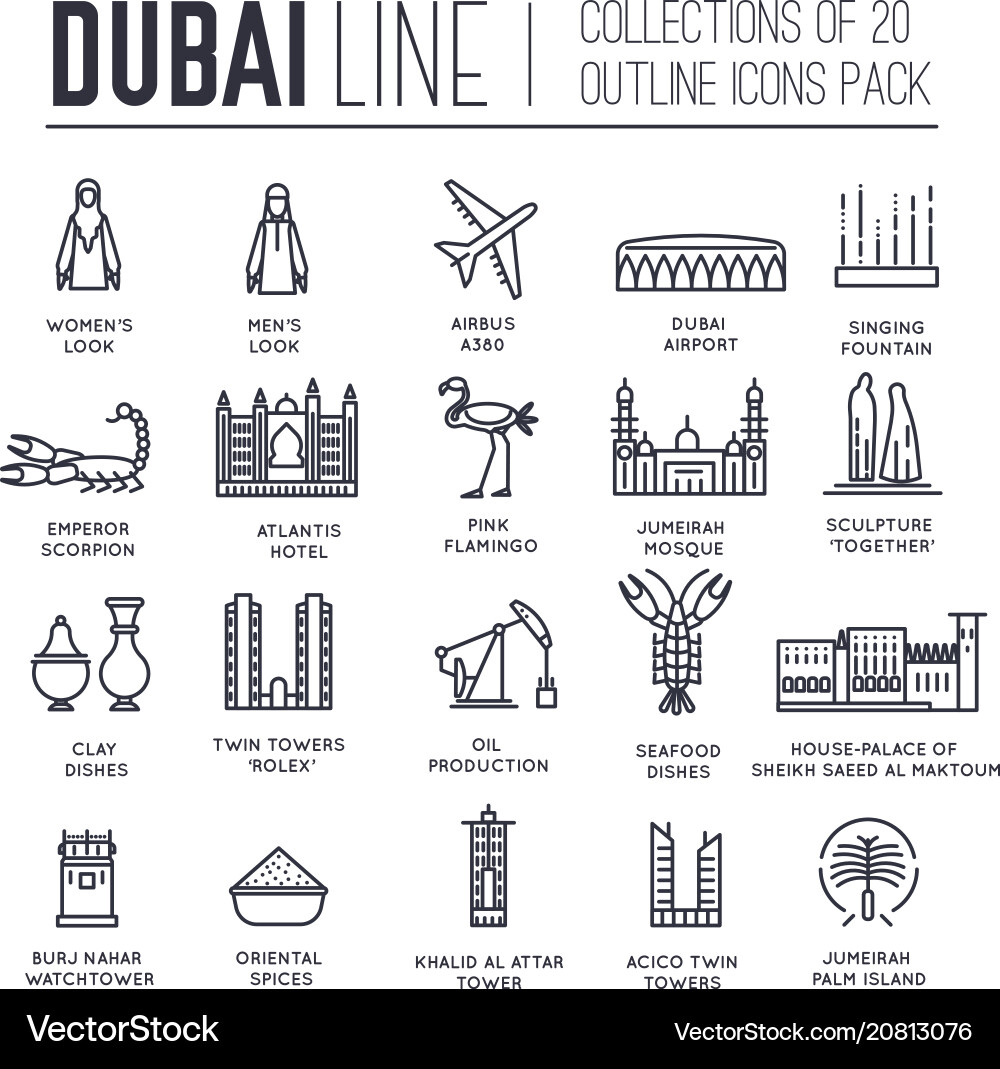 Country dubai Reiseführer für Waren Country dubai Reiseführer für Waren vektorbild