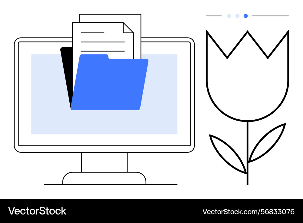Digital file management concept with folder Digital file management concept with folder vector image