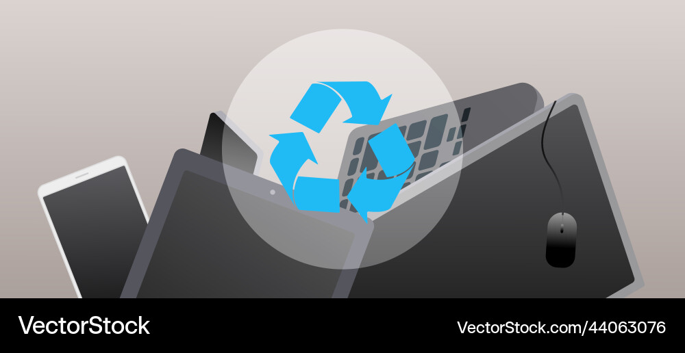 E-waste management concept electronic waste Vector Image