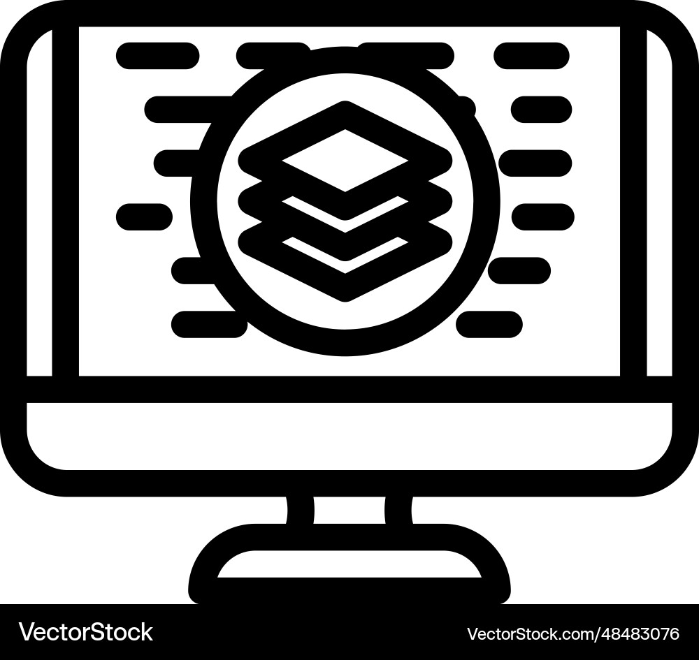 Full stack development software line icon Full stack development software line icon vector image