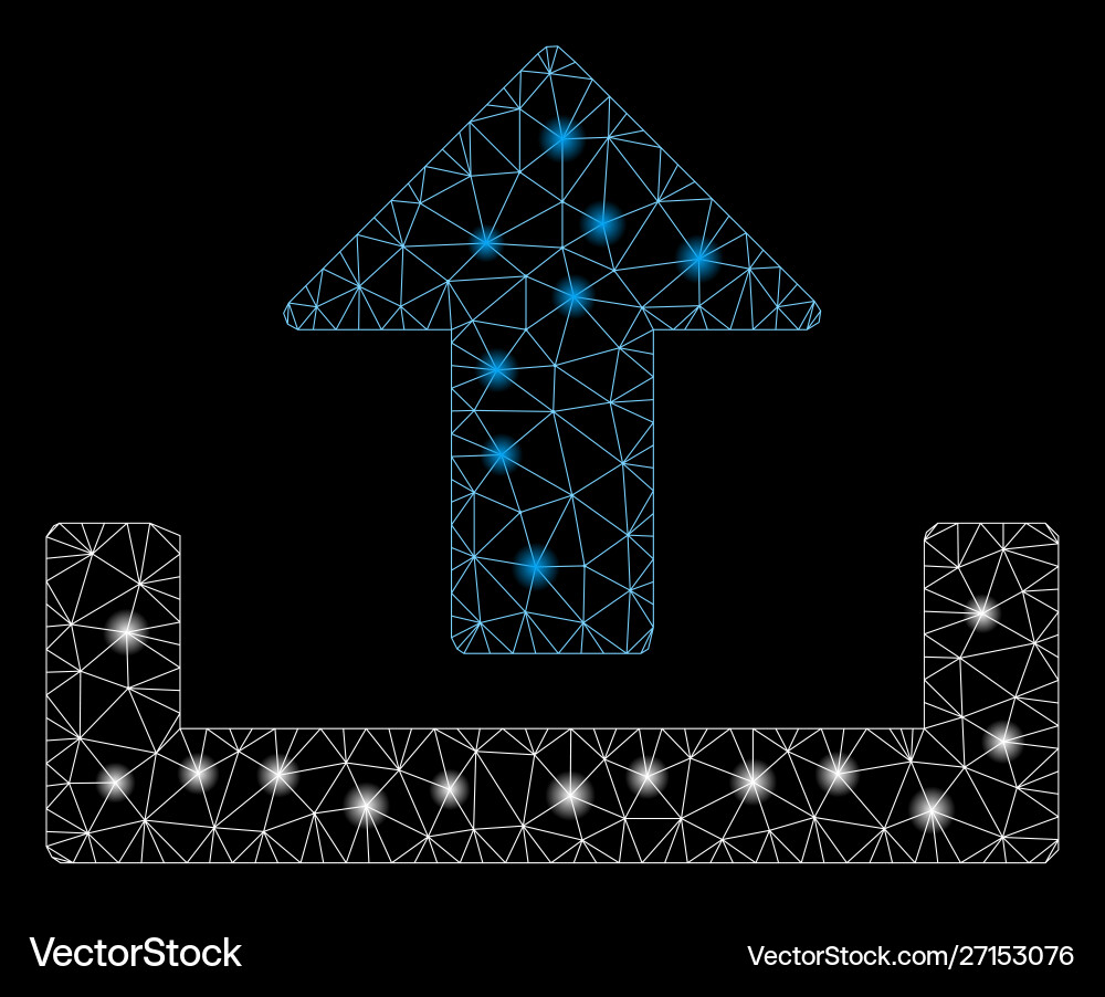 Glossy mesh 2d upload container with light spots Glossy mesh 2d upload container with light spots vector image