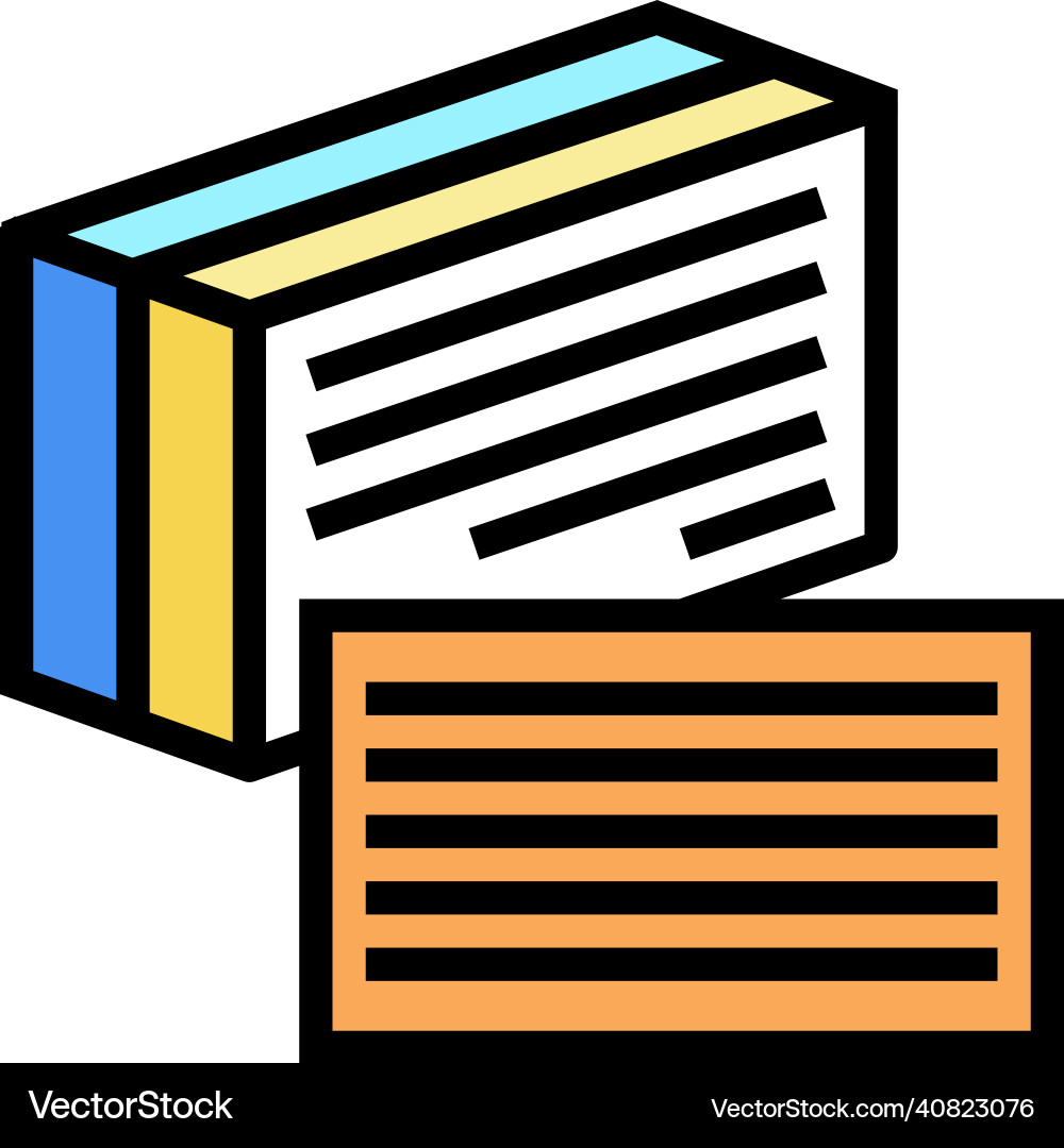 Index Cards Color Icon vector image