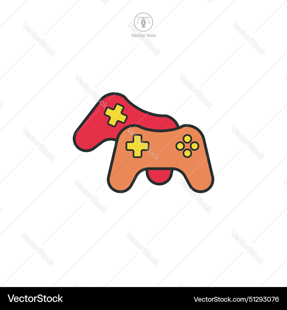 Joystick gamepad icon symbol isolated on white Joystick gamepad icon symbol isolated on white vector image