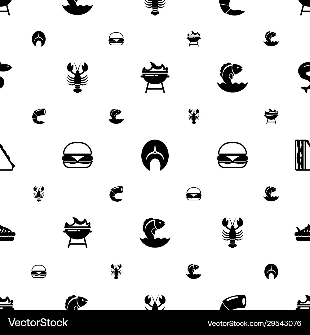 Meat icons pattern seamless included editable Meat icons pattern seamless included editable vector image