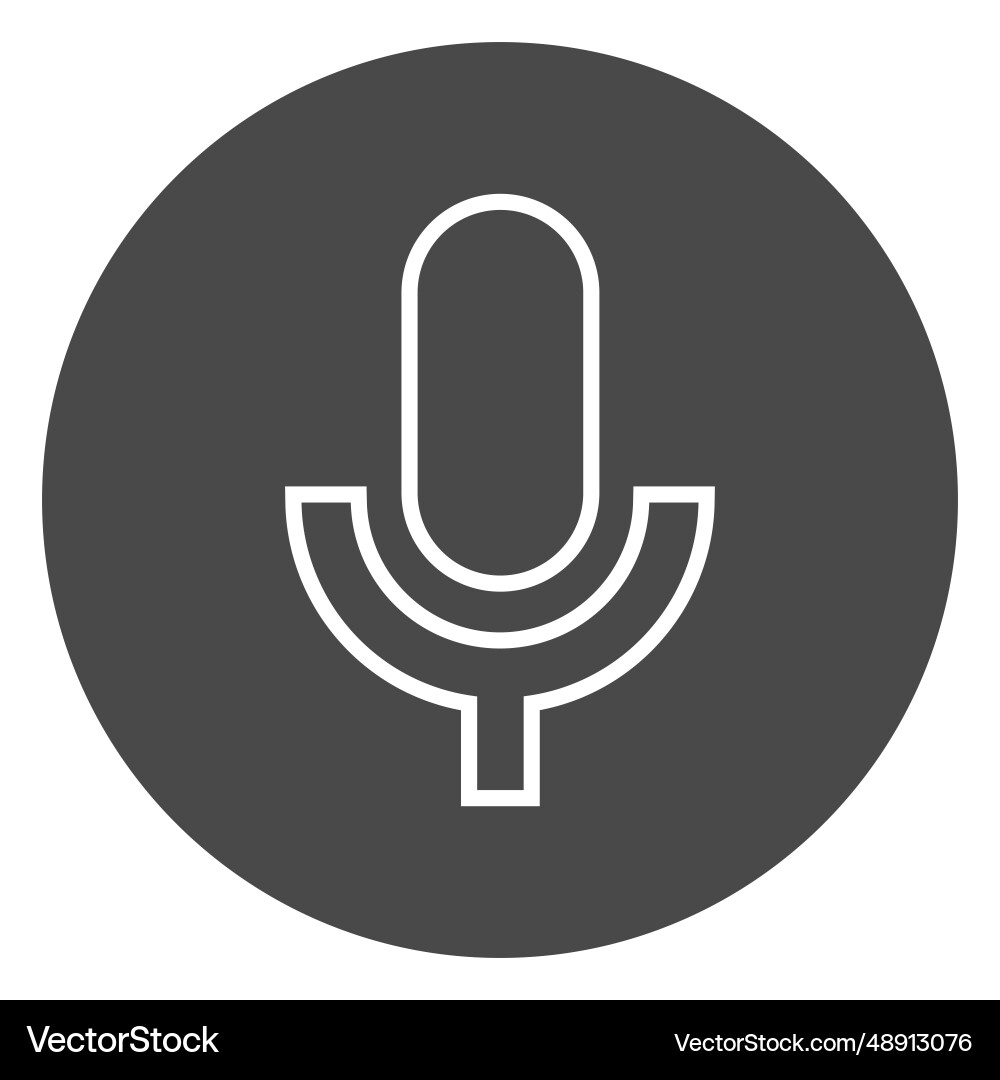 Microphone on button circle icon Microphone on button circle icon vector image
