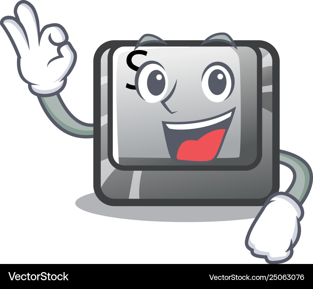 Okay button s installed on game character Okay button s installed on game character vector image