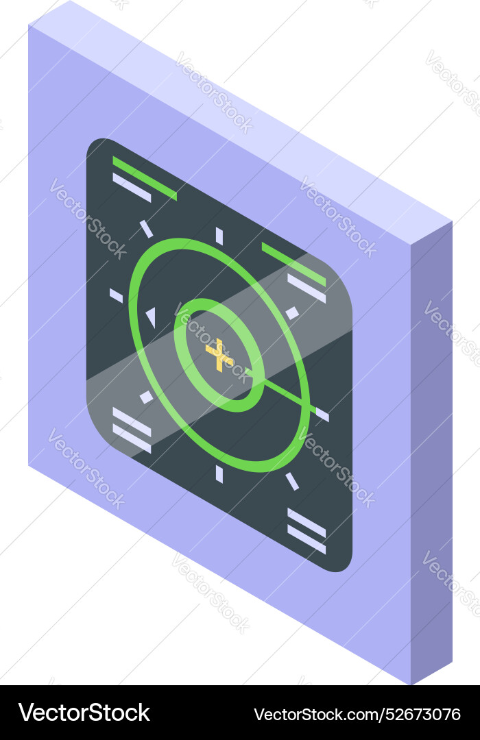Radar detecting target isometric icon Radar detecting target isometric icon vector image
