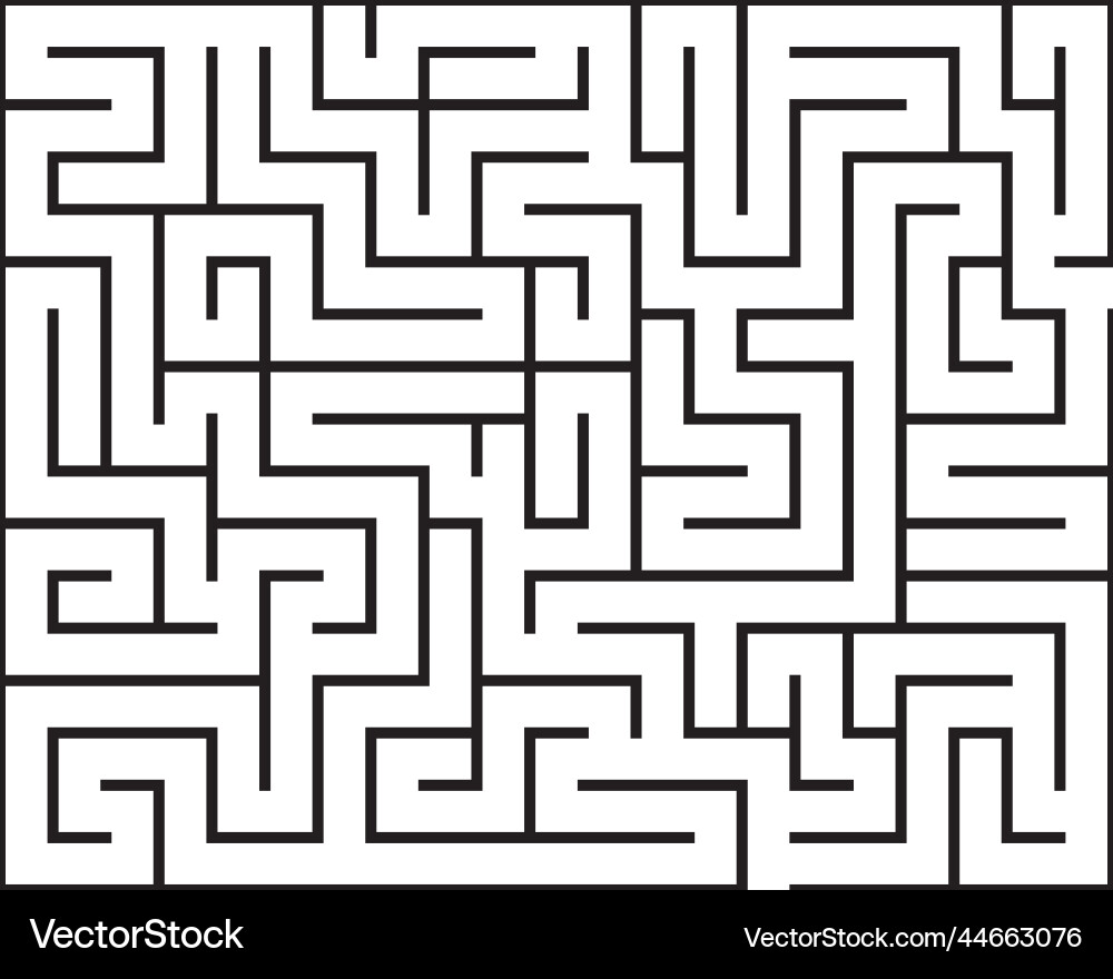 Rectangle maze isolated o vector image