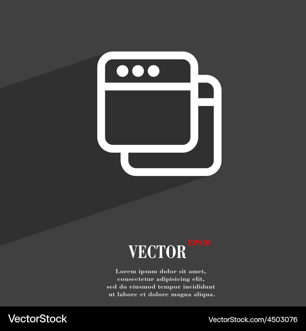 Simple browser window icon symbol flat modern web Vector Image