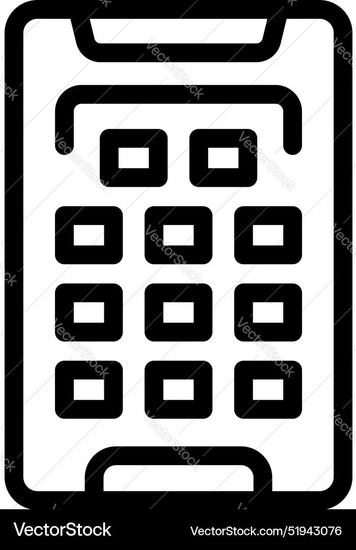 Smartphone showing app menu with buttons Vector Image