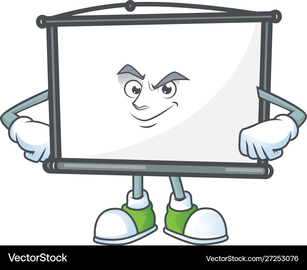 Smirking empty project screen mascot for display vector image