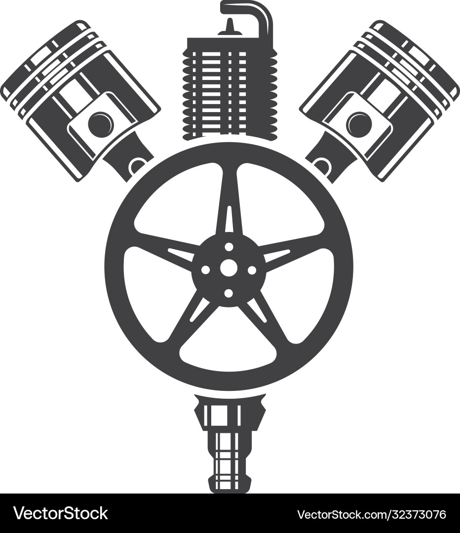 Sparkplug with piston icon Vector Image