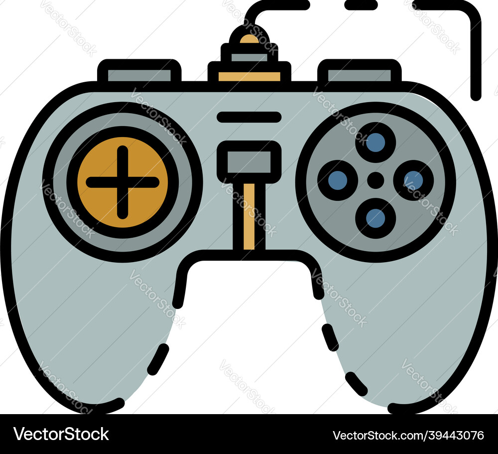 Spiel Joystick Symbol Farbe Umriss Spiel Joystick Symbol Farbe Umriss vektorbild
