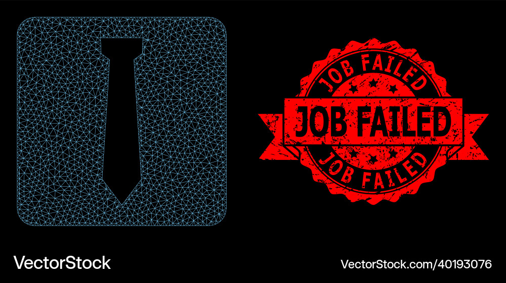 Textured job failed seal and web net tie vector image
