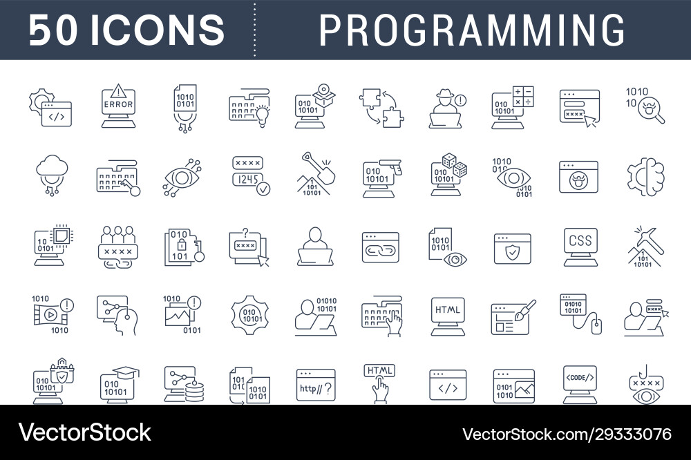 Zeilensymbole programmieren Zeilensymbole programmieren vektorbild