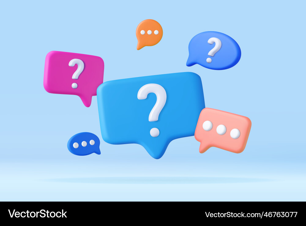 3d speech bubble with question mark 3d speech bubble with question mark Vector Image