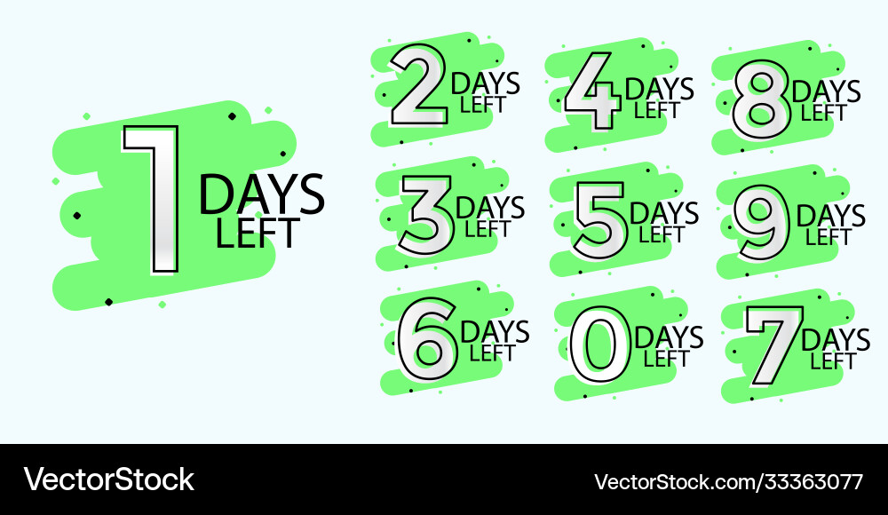 Abstract number days left symbol design Vector Image