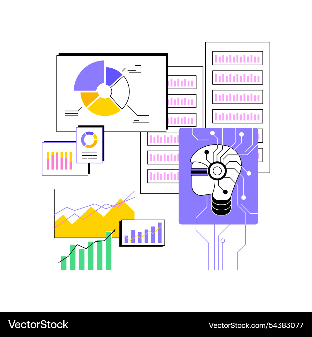 Ai-enhanced data analytics abstract concept Ai-enhanced data analytics abstract concept vector image