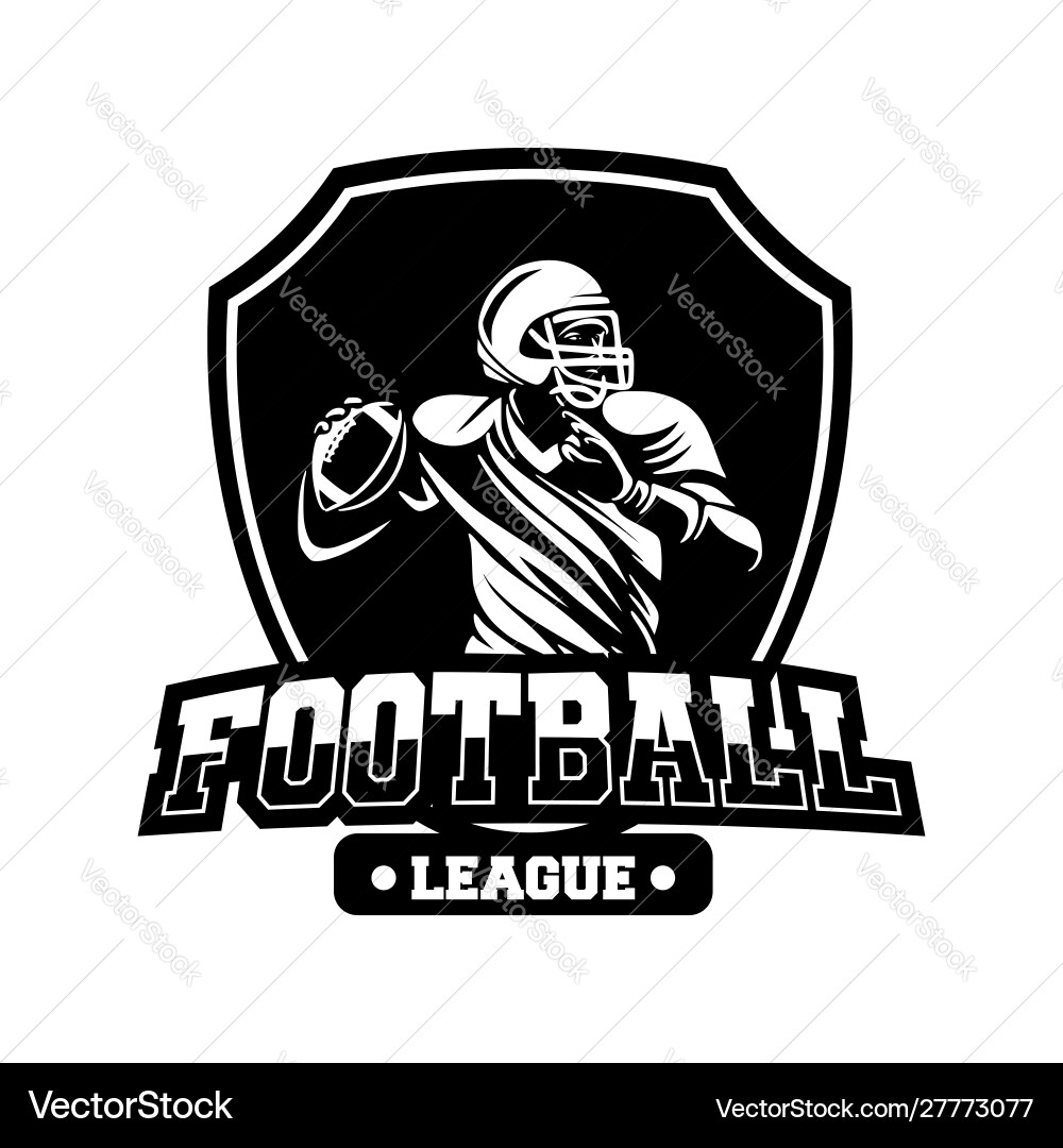 American Football Shield Badge Vector Image