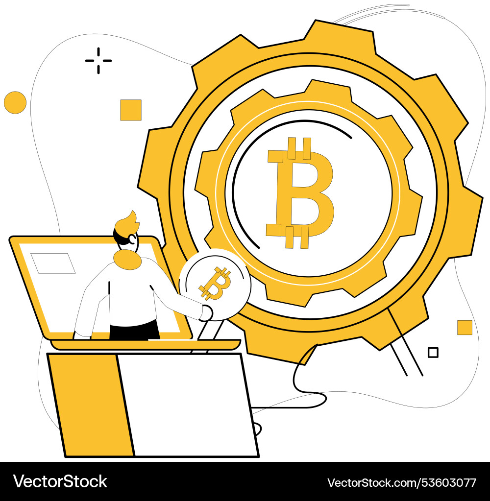 Bitcoin mining pioneer leads charge – Royalty-Free Vector | VectorStock