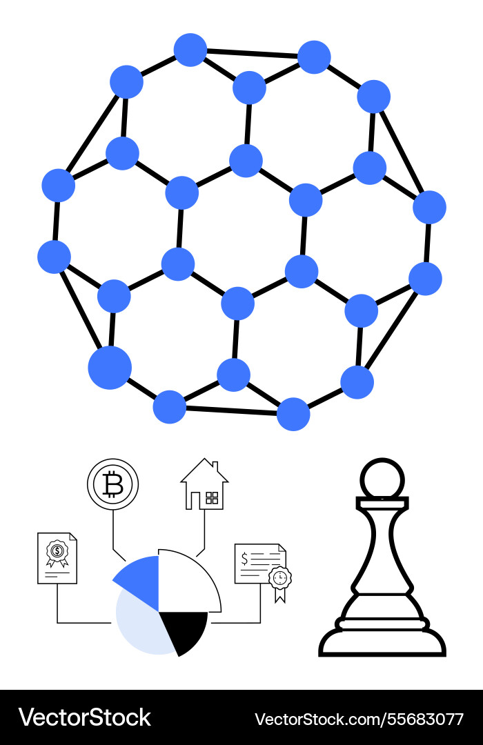 Blockchain network structure with technology Blockchain network structure with technology Vector Image