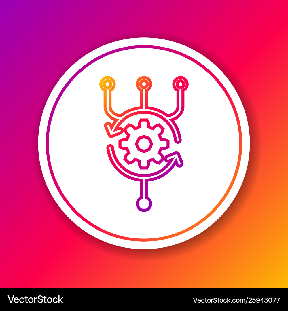 Color algorithm line icon isolated on Vector Image