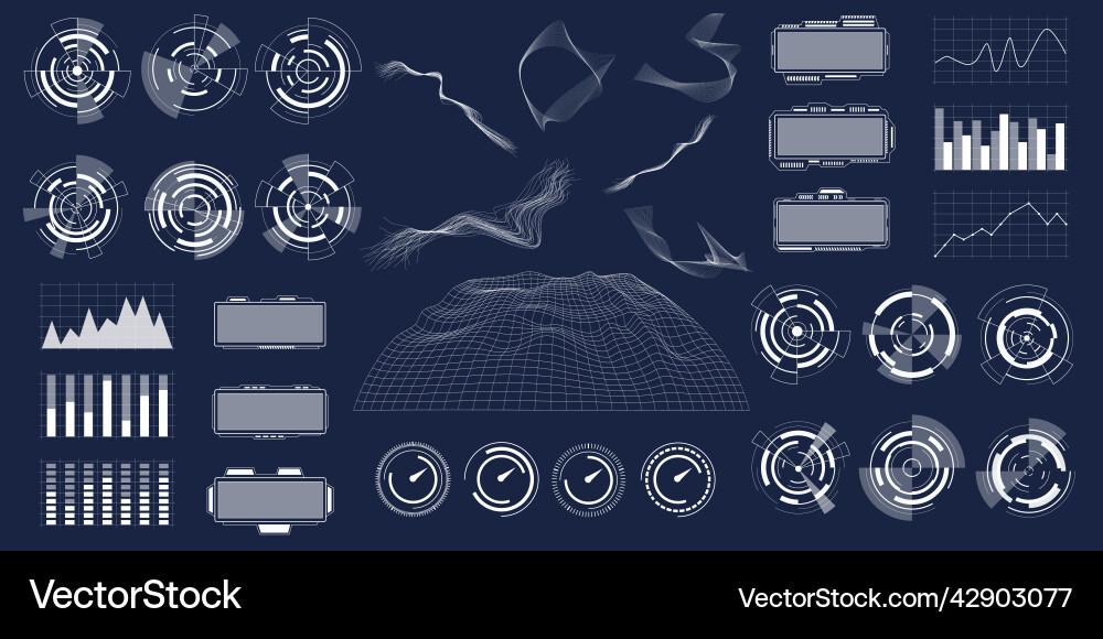 Cyberpunk HUD Interface Elements vector image