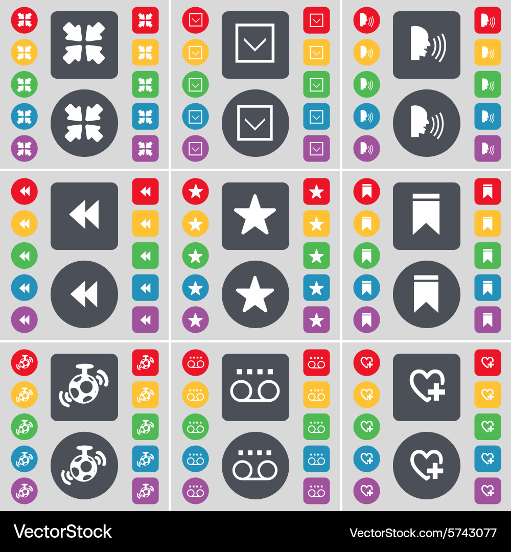 Deploying screen arrow down talk rewind star vector image