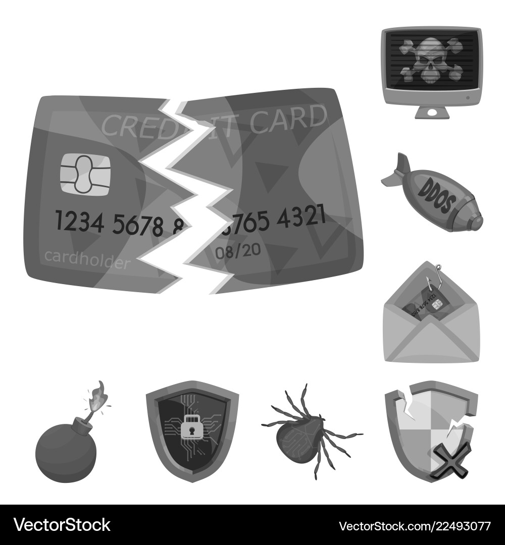 Design of virus and secure sign collection Design of virus and secure sign collection vector image