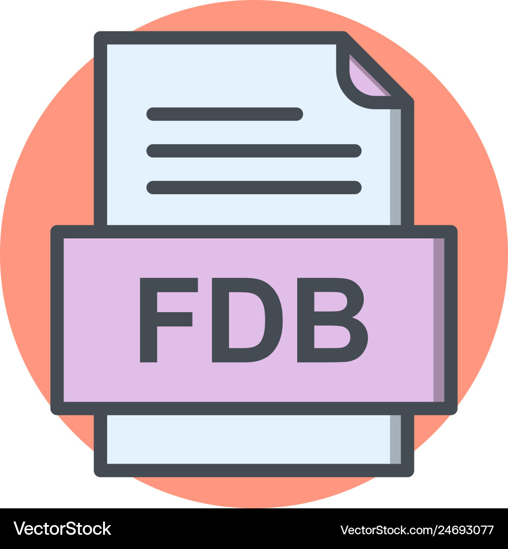 Fdb file document icon vector image
