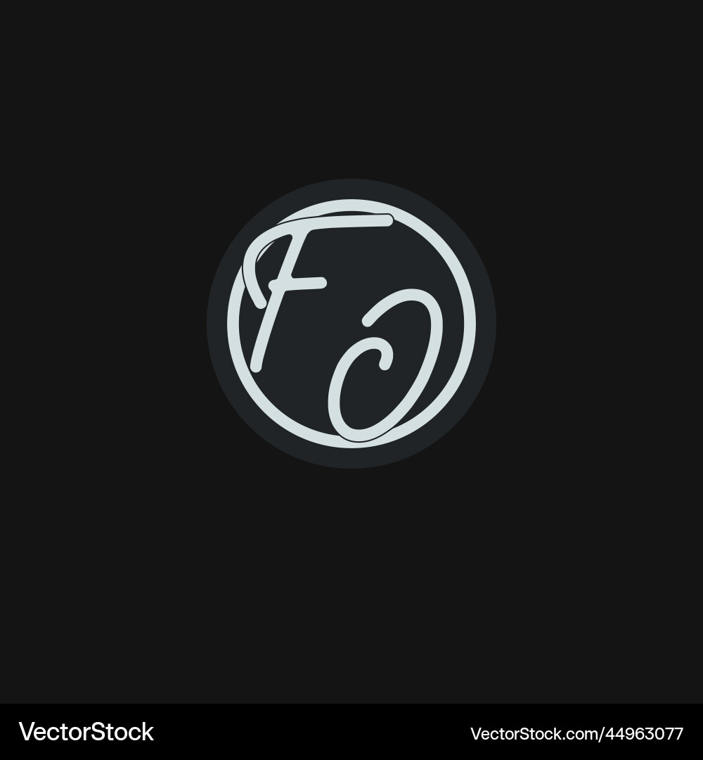 Initials fo logo monogram with simple circle line Vector Image