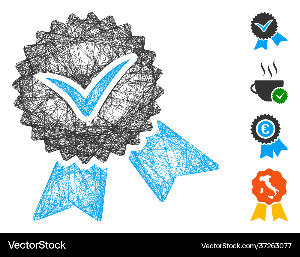 Linear validation seal mesh Linear validation seal mesh vector image