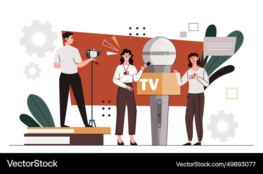 Mass media workers concept Mass media workers concept vector image