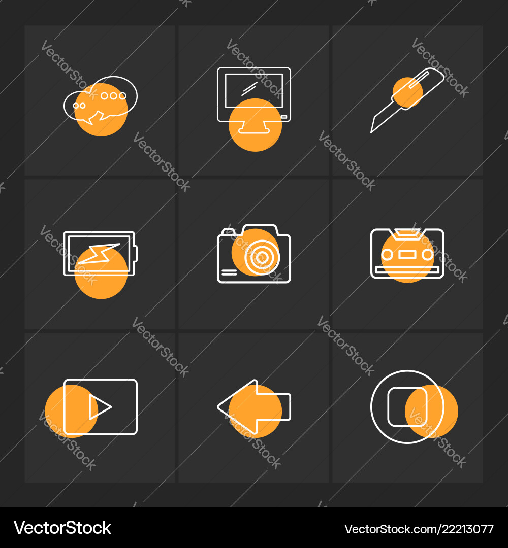 Message monitor cutter battery click cassette Vector Image