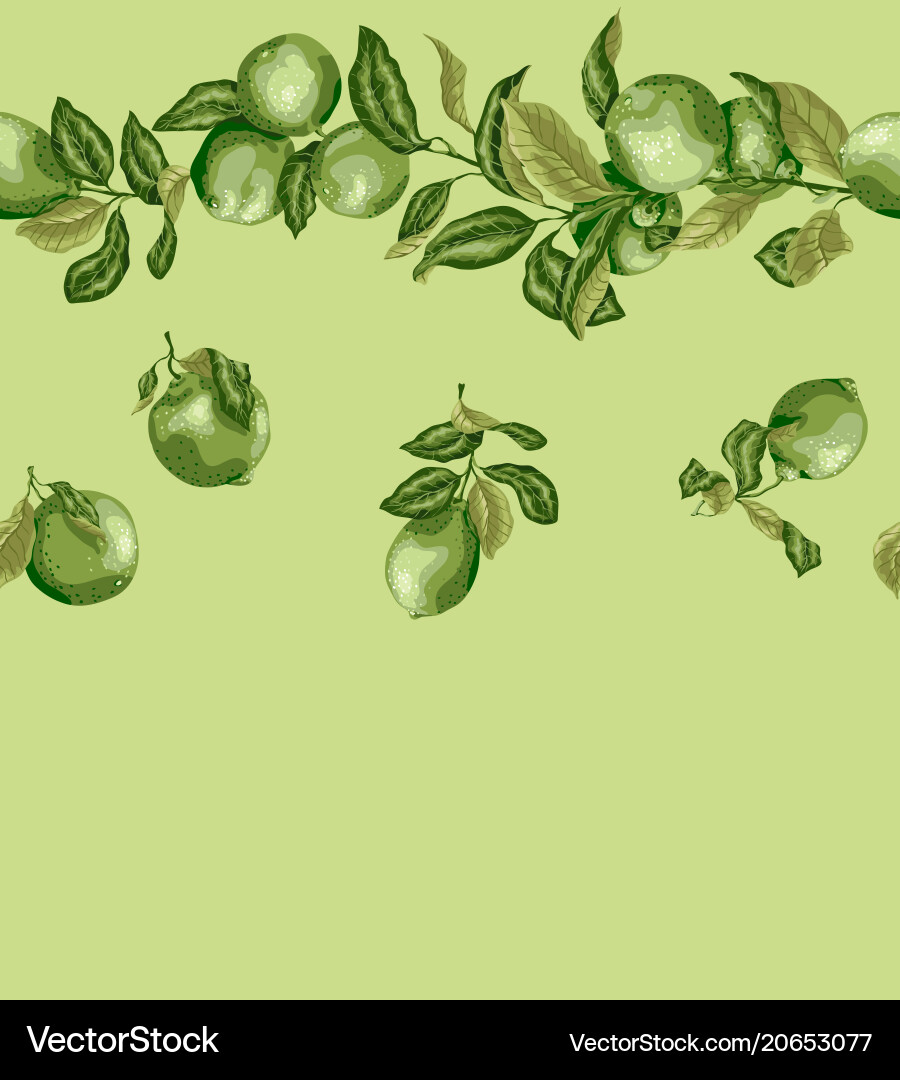 Seamless pattern with lemon and lime branches vector image