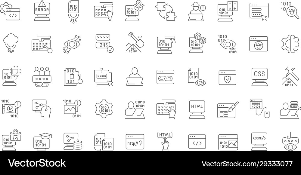 Set line icons programming Set line icons programming vector image