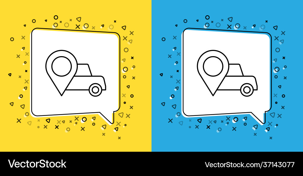 Set Line Map Pointer mit Taxi-Ikone isoliert Set Line Map Pointer mit Taxi-Ikone isoliert vektorbild
