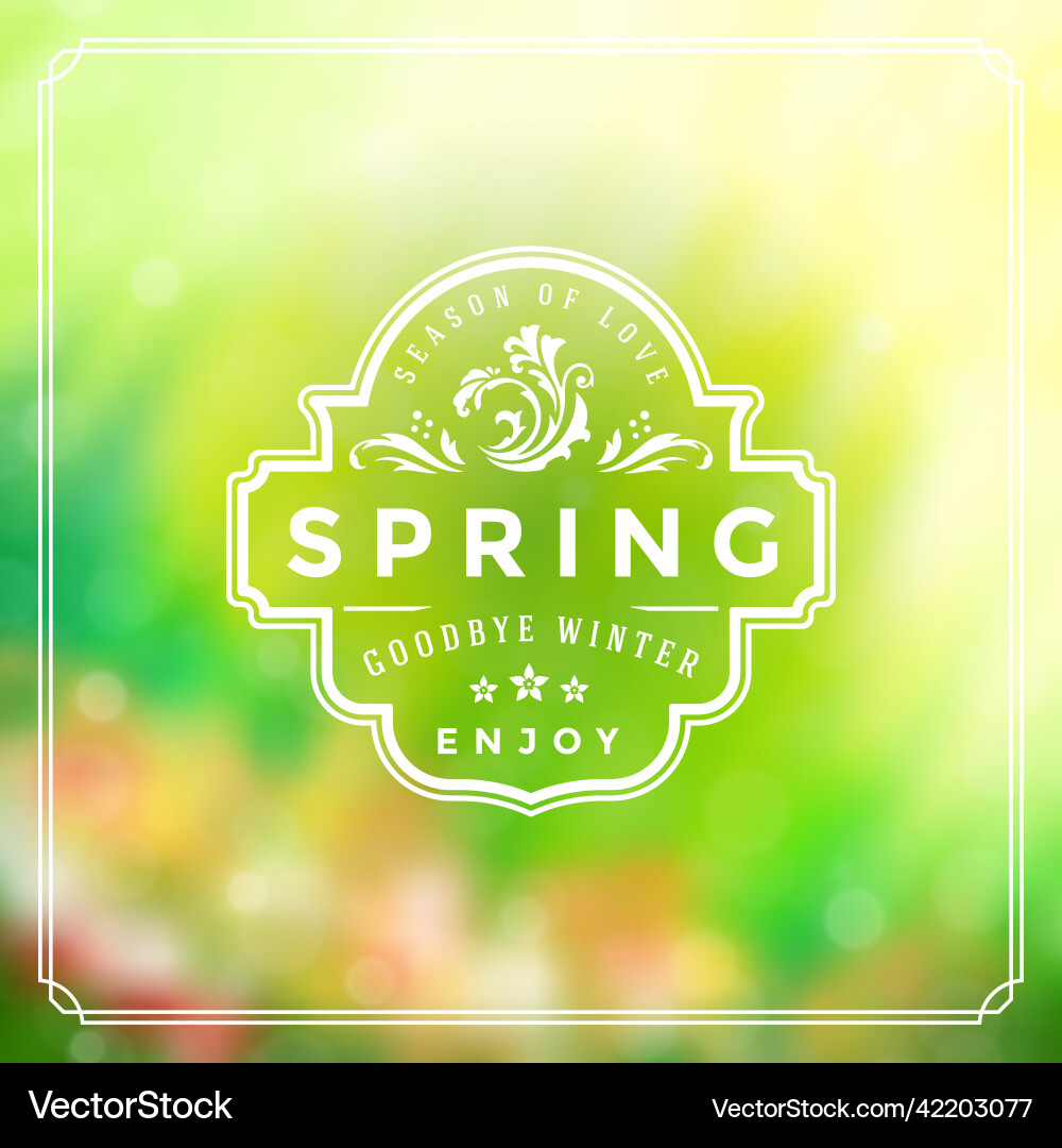 Spring badge typographic design greeting Spring badge typographic design greeting vector image
