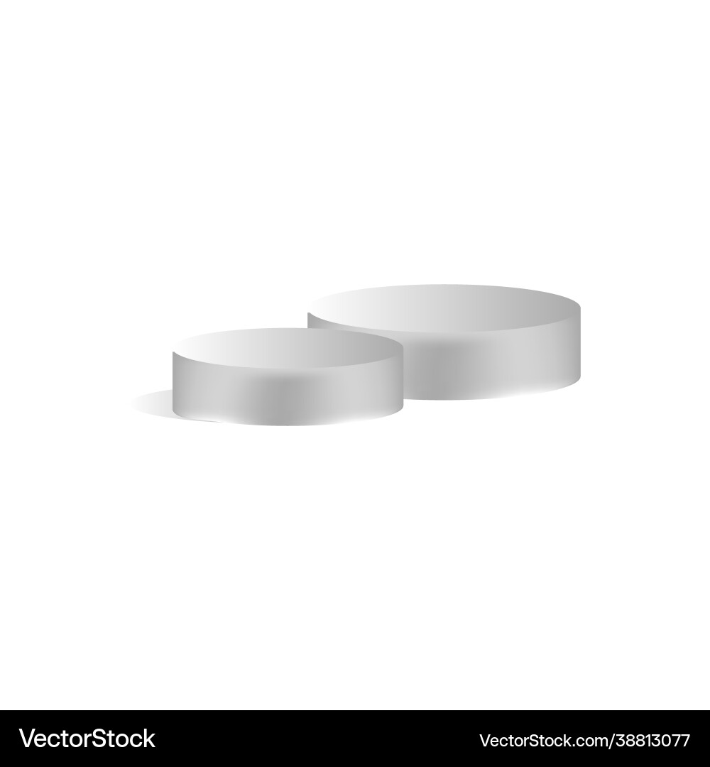 Two realistic white blank product podium scene Two realistic white blank product podium scene vector image
