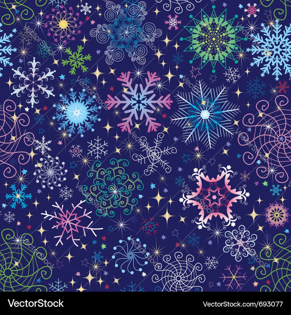 Winter Snowflake Pattern Vector Image