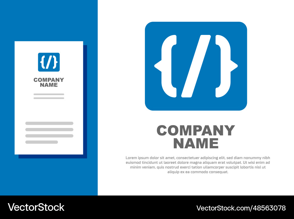 Blue programming language syntax icon isolated Blue programming language syntax icon isolated Vector Image