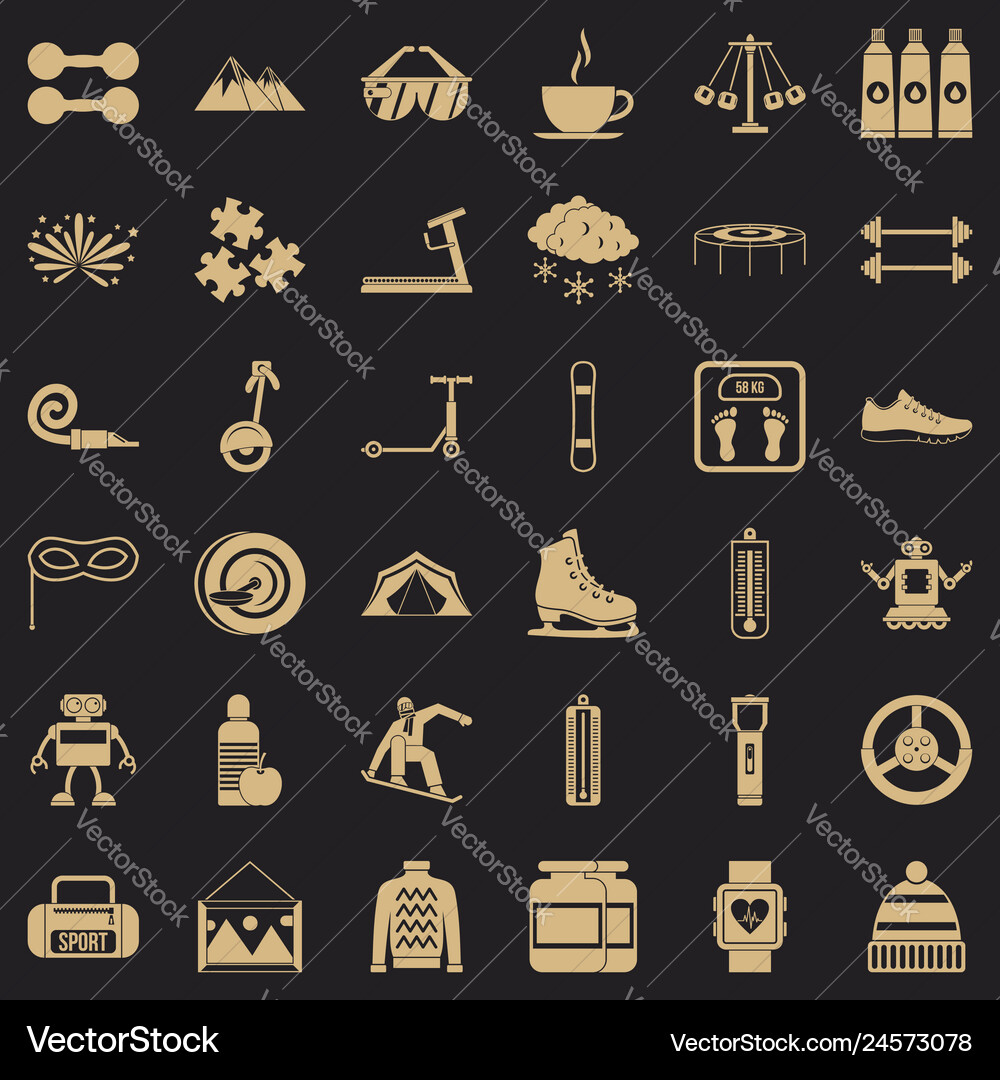 Children activity icons set simple style Children activity icons set simple style vector image
