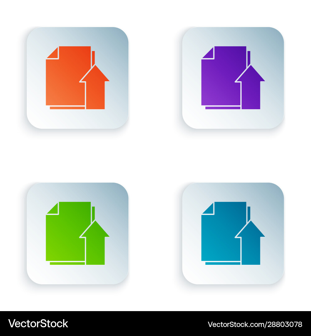 Color upload file document icon isolated on white Vector Image