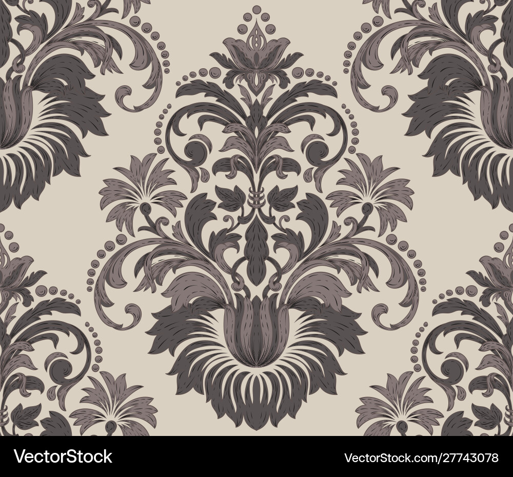 Damask seamless pattern element classical Vector Image