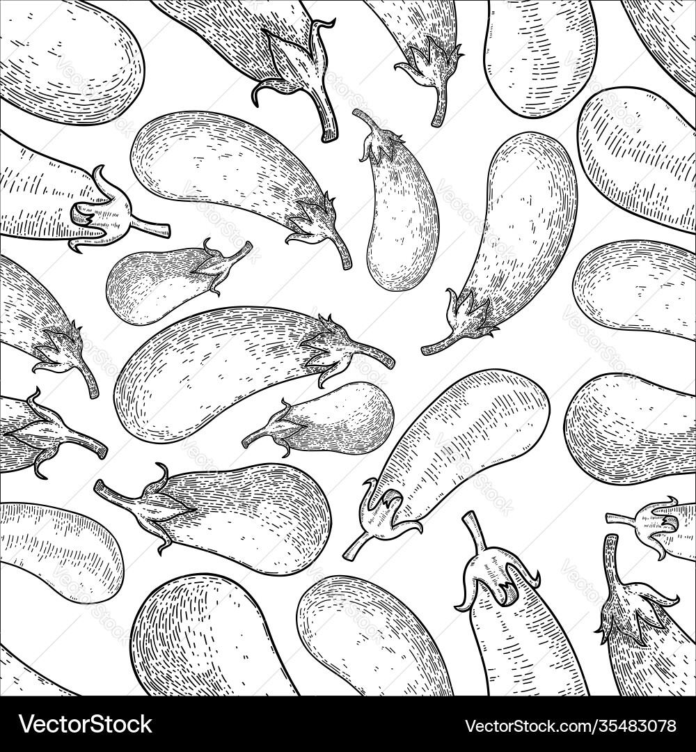Eggplant Pattern - Seamless Texture Vector Image