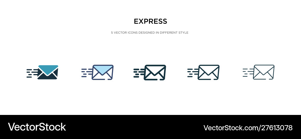 Express icon in different style two colored Express icon in different style two colored vector image